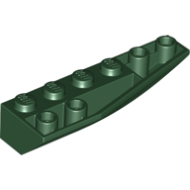 dark green wedge 6 x 2 inverted right