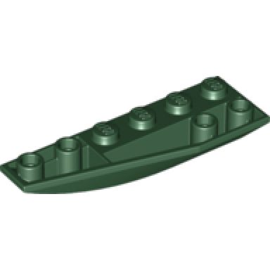 dark green wedge 6 x 2 inverted left