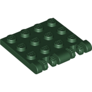 dark green hinge plate 3 x 4 locking dual 2 fingers