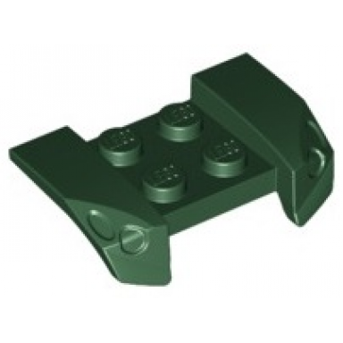 dark green vehicle mudguard 2 x 4 with headlights overhang