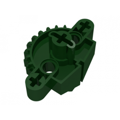 dark green bionicle matoran torso gear 9 tooth with 3 axle holes and 2 pin holes