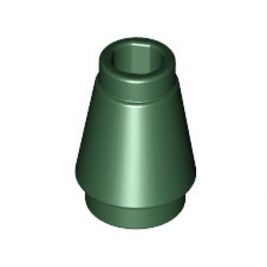 dark green cone 1 x 1 with top groove