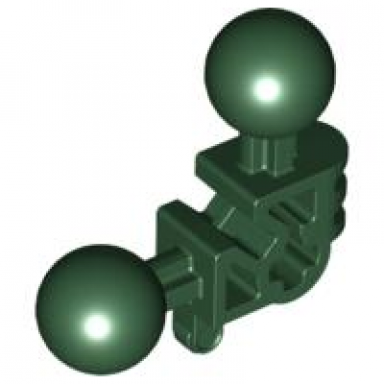 dark green bionicle ball joint 3 x 3 x 2 90 degrees with 2 ball joint and axle hole