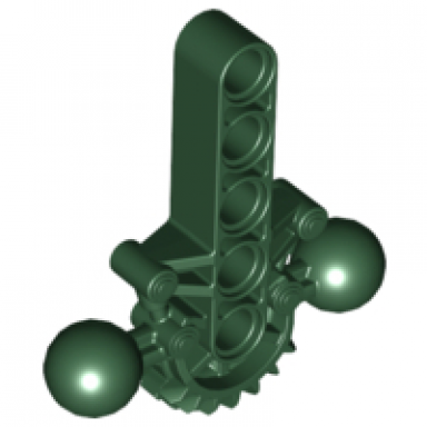 dark green bionicle hips lower torso with 2 ball joint and 7 tooth half gear