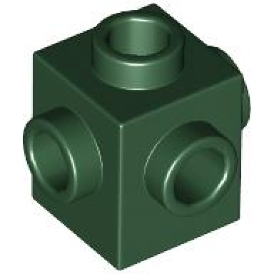 dark green brick modified 1 x 1 with studs on 4 sides