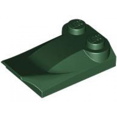dark green slope curved 3 x 2 x 2 3 with 2 studs wing end