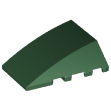 dark green wedge 4 x 4 triple curved no studs