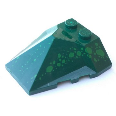dark green wedge 4 x 4 x 1 1 3 pyramid center with green scale pattern