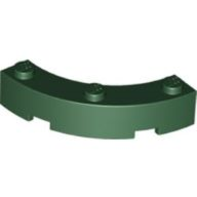 dark green brick round corner 4 x 4 macaroni with 3 studs
