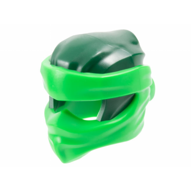 dark green minifigure headgear ninjago wrap type 6 with molded bright green wraps and knot pattern