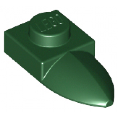 dark green plate modified 1 x 1 with tooth horizontal