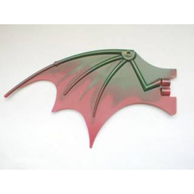 dark green dragon wing 19 x 11 with marbled dark red trailing edge pattern