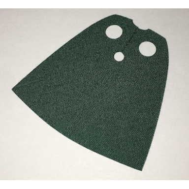 dark green minifigure cape cloth standard - traditional starched fabric - 3.9cm height