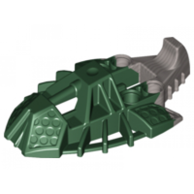 dark green bionicle foot toa inika elliptical with marbled pearl light gray pattern