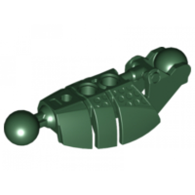 dark green bionicle piraka leg lower section with 2 ball joint