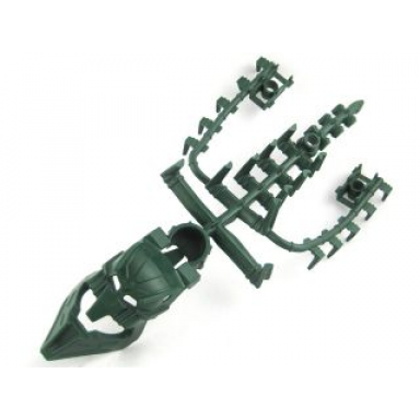 dark green bionicle piraka spine with mask and arm covers zaktan - flexible rubber