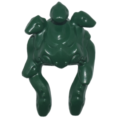 dark green minifigure hair entwined snakes long over shoulders