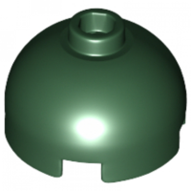 dark green brick round 2 x 2 dome top