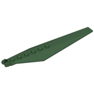 dark green hinge plate 3 x 12 with angled side extensions and tapered ends