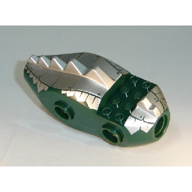 dark green dragon body fantasy era with metallic silver dorsal scales pattern 7048