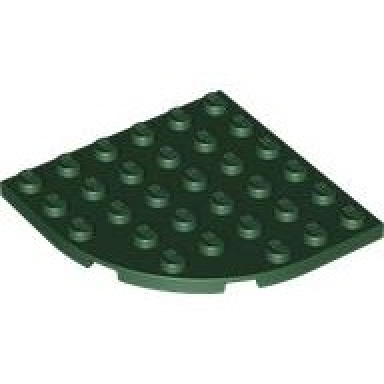 dark green plate round corner 6 x 6