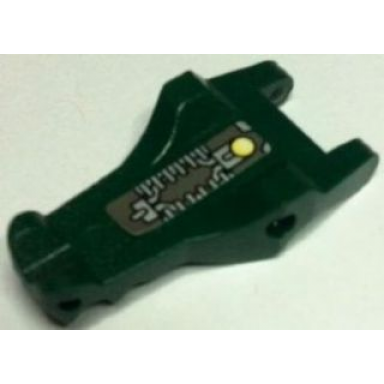 dark green alligator crocodile dragon jaw upper dinosaur tongue with circuitry pattern sticker - set 8632