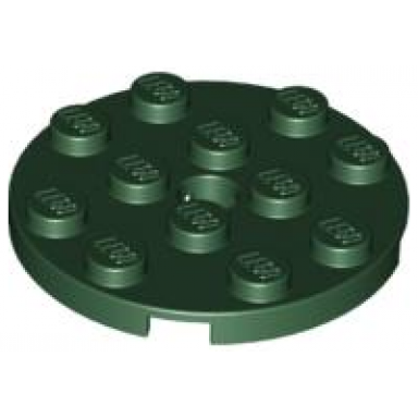dark green plate round 4 x 4 with hole