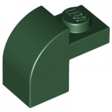 dark green slope curved 2 x 1 x 1 1 3 with recessed stud