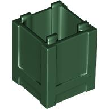 dark green container box 2 x 2 x 2 - top opening