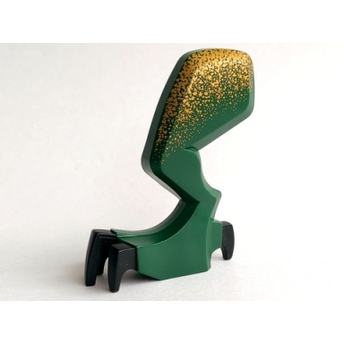 dark green dragon leg fantasy era left with black claws and gold hip pattern