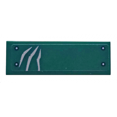 dark green tile 1 x 3 with scratches and four rivets on dark green background pattern sticker - set 75935