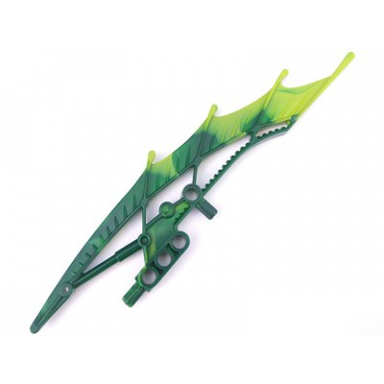 dark green bionicle weapon shield half ribbed narrow with marbled lime pattern