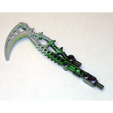 dark green bionicle weapon venom spear with marbled pearl light gray pattern