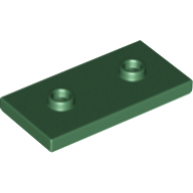 dark green plate modified 2 x 4 with 2 studs double jumper