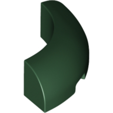 dark green brick round corner 3 x 3 without studs