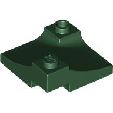 dark green arch 3 x 3 inverted corner with raised hollow stud