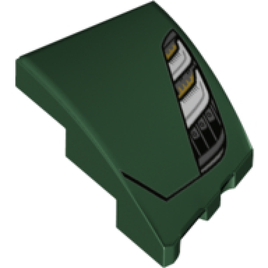 dark green wedge 3 x 2 left no studs with lotus evija car headlight pattern