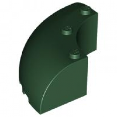 dark green brick round corner 6 x 6 x 2