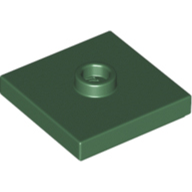 dark green plate modified 2 x 2 with groove and 1 stud in center jumper