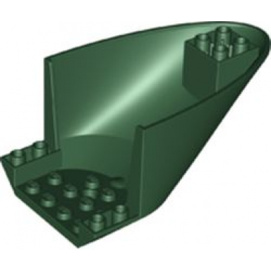 dark green aircraft fuselage aft section curved bottom 6 x 10