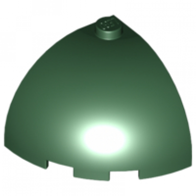 dark green brick round corner 3 x 3 x 2 dome top