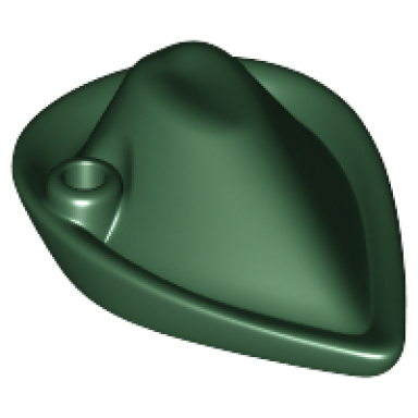 dark green minifigure headgear hat forestmens reissue with blind hole for feather