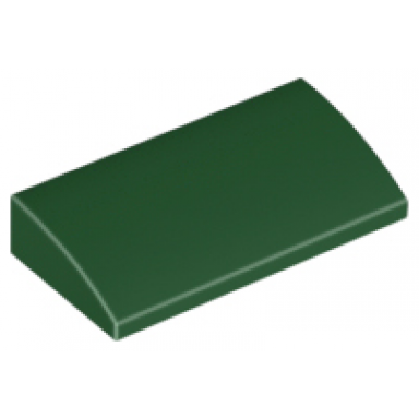 dark green slope curved 2 x 4 x 2 3 with bottom tubes