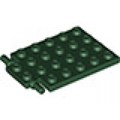 dark green plate modified 4 x 6 with trap door hinge long pins