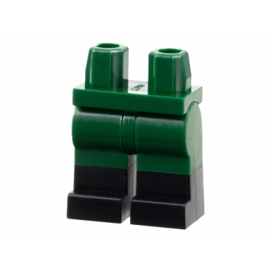 dark green hips and legs with molded black lower legs boots pattern