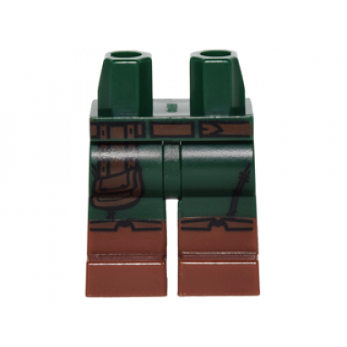 dark green hips and legs with reddish brown belt pouch and boots pattern