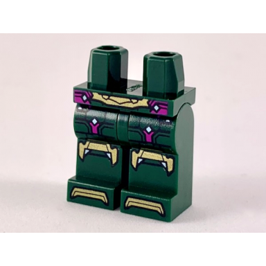 dark green hips and legs with gold belt knee pads and toes magenta trim pattern