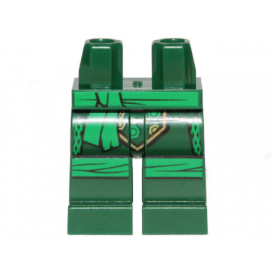 dark green hips and legs with green sash and knee wrappings pattern