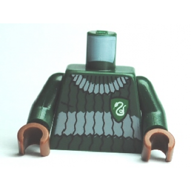 dark green torso harry potter quidditch slytherin ribbed pattern dark green arms reddish brown hands