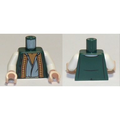 dark green torso potc vest with dark red and gold trim over white shirt pattern white arms light nougat hands